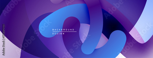 Abstract fluid shapes, vibrant purple hues, modern design. Smooth gradients create dynamic composition, visually appealing backdrop.