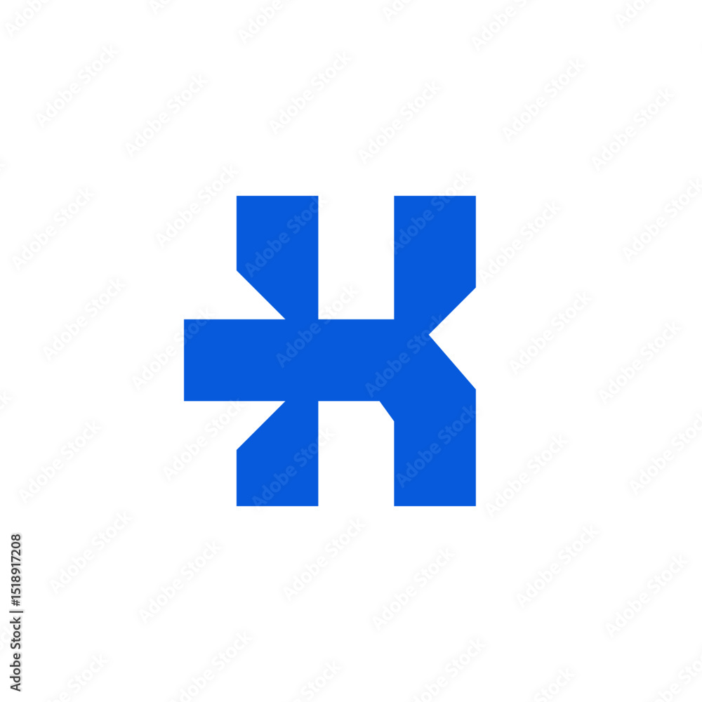 Obraz premium Abstract Blue Geometric K Logo