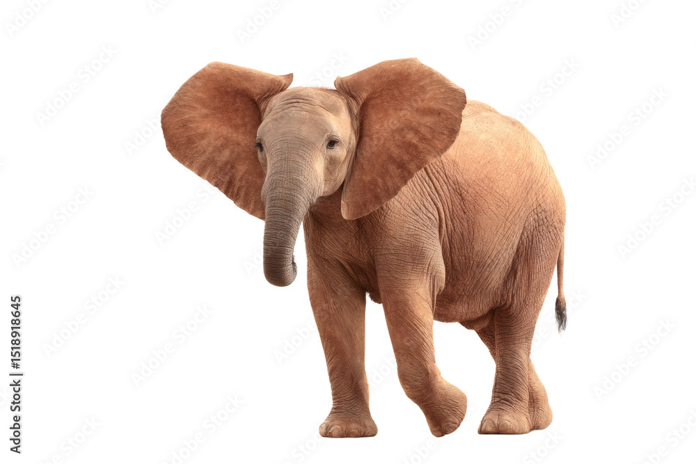 Obraz premium [Transparent Background PNG]Cute Baby Elephant Portrait on White Background