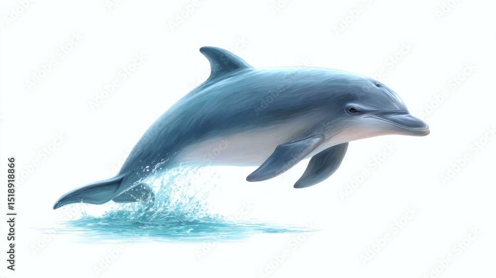 Dolphin Jumping Out of Water Illustration Dolphin Jumping Out of Water Illustration