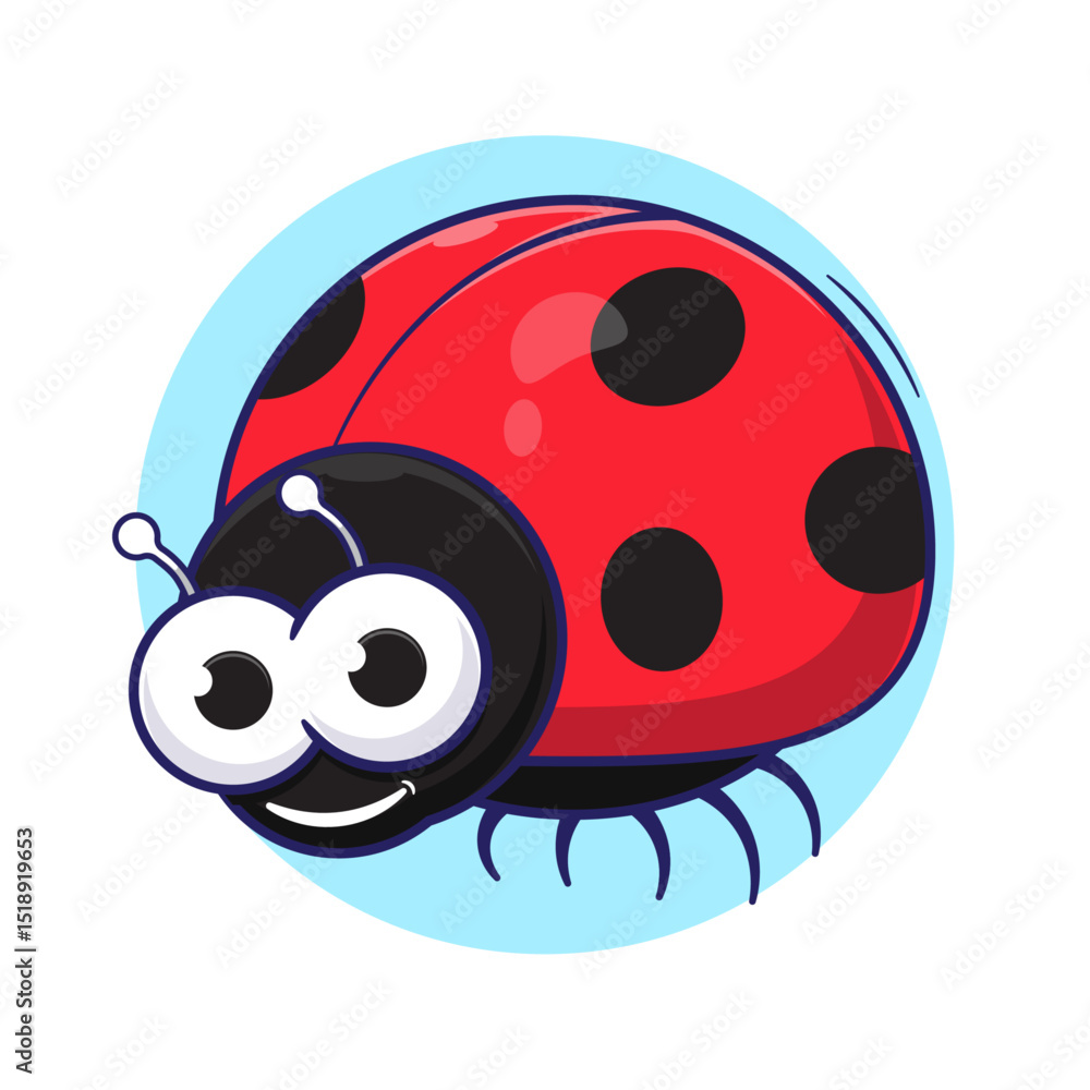 Cute cartoon of red smile lady bug beetle illustration vector suitable used for icon, mascot, logo, symbol and others Cute cartoon of red smile lady bug beetle illustration vector suitable used for icon, mascot, logo, symbol and others