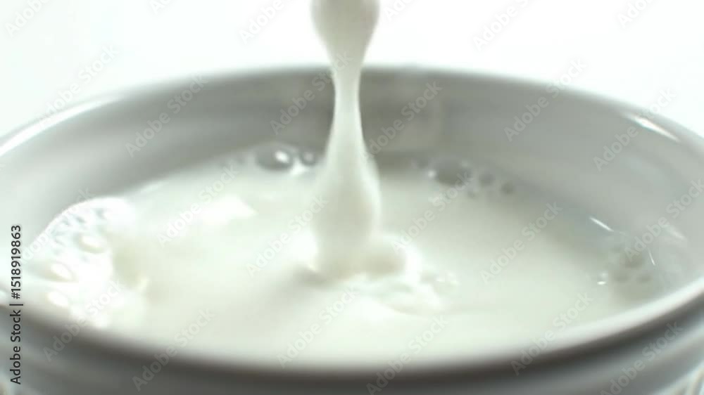 Pouring Milk into a Bowl Creamy Texture and Freshness Pouring Milk into a Bowl Creamy Texture and Freshness
