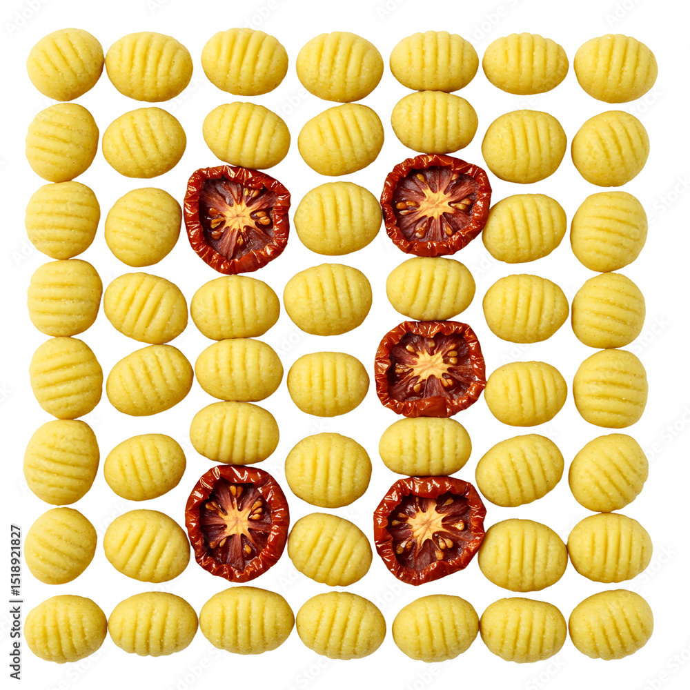 A square shaped pizza with tomatoes and cheese - Transparent Background A square shaped pizza with tomatoes and cheese - Transparent Background