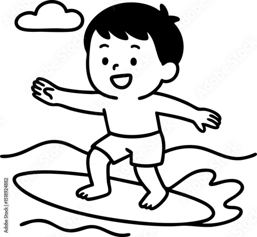 서핑보드 타는 모습 수상 스포츠