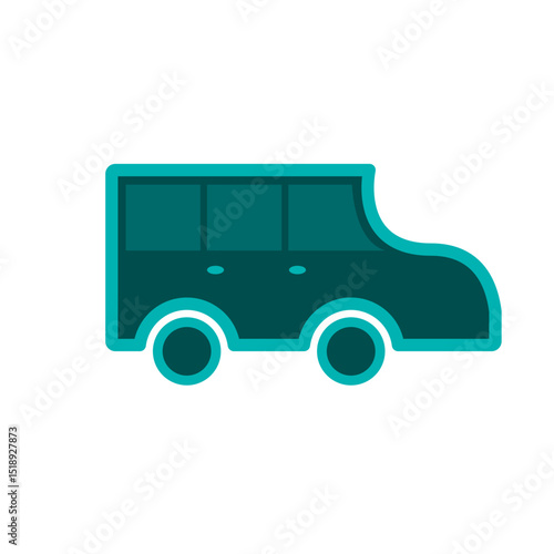 simple car icon teal suv transport