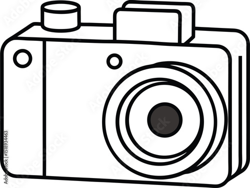 Camerasolid outline color vector illustration | Premium