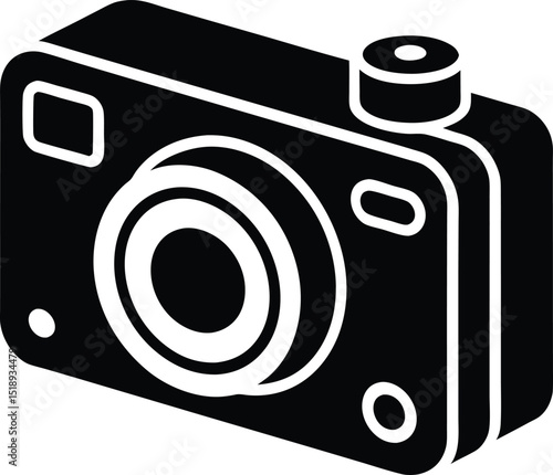 Camerasolid outline color vector illustration | Premium