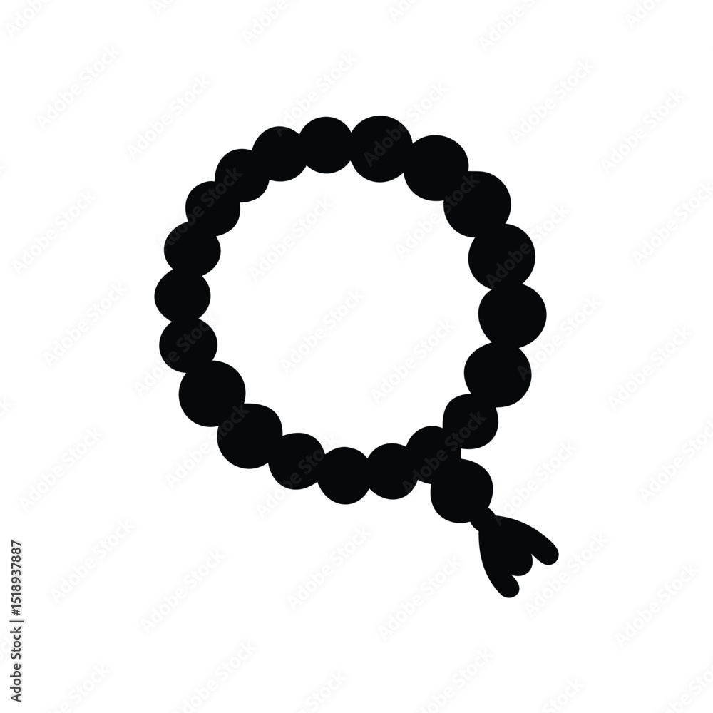 Fototapeta premium Tasbih beads silhouette 
