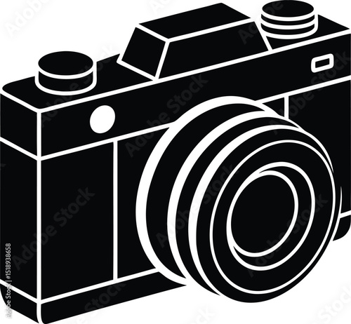 Camerasolid outline color vector illustration | Premium