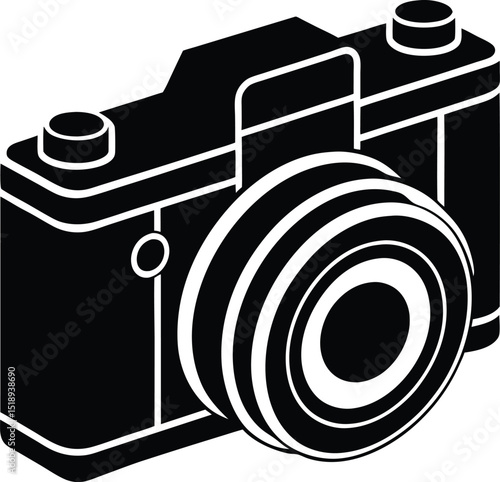 Camerasolid outline color vector illustration | Premium