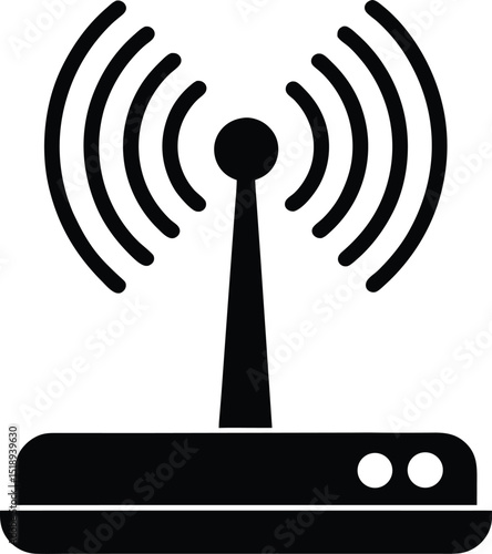 Antenna signal icon vector silhouette illustration