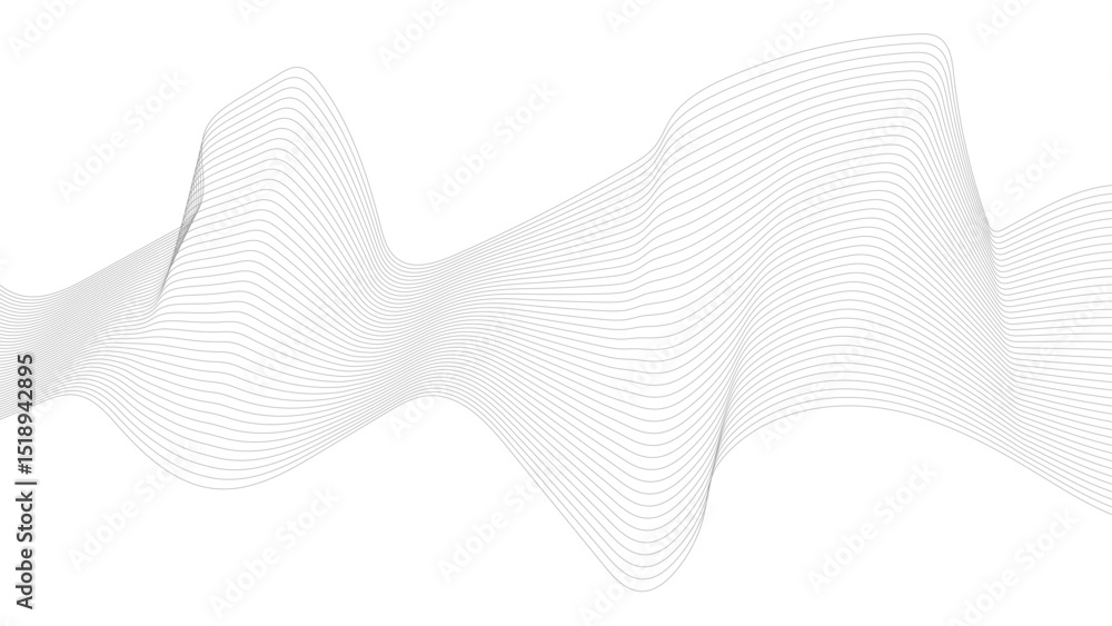 Abstract black lines wave curve motion on white background. Abstract gray line with white background. Abstract black lines wave curve motion on white background. Abstract gray line with white background.