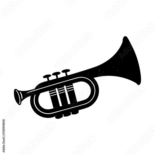 Trumpet musical instrument vector graphic silhouette