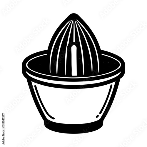 Manual juicer citrus squeezer vector art silhouette