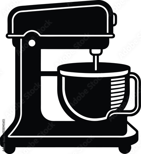 White isolated vector illustration of a hot black espresso drink in a mug for breakfast