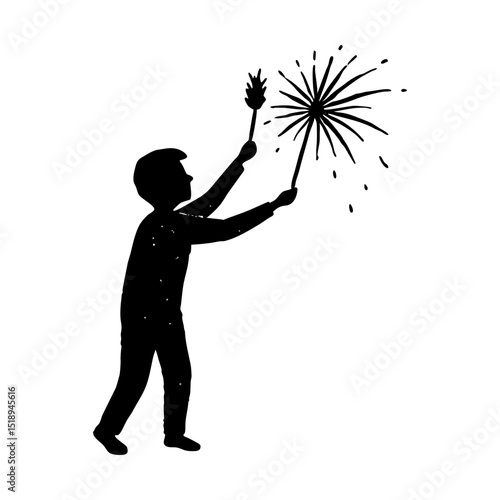 Celebrating with sparklers festive joy silhouette