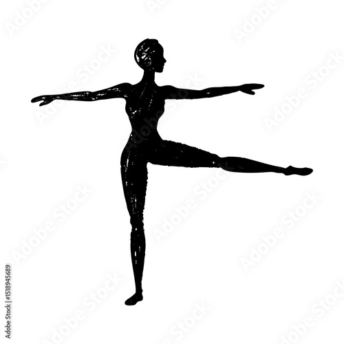 Silhouette of a woman in ballet position