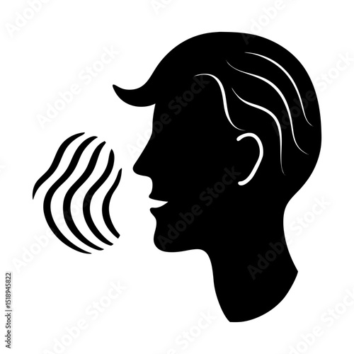 Person speaking or breathing illustration silhouette