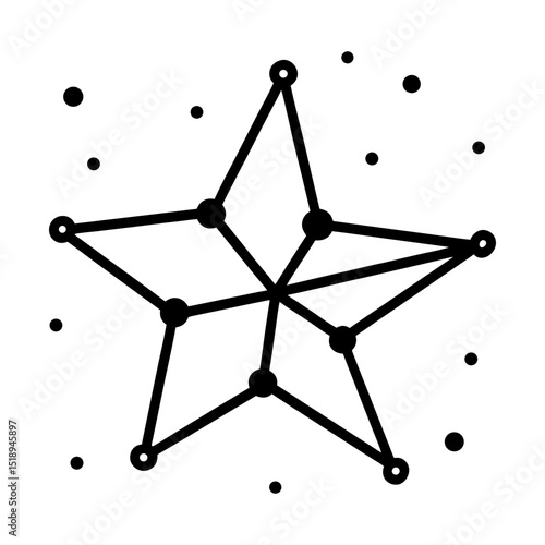 Geometric star constellation vector graphic silhouette