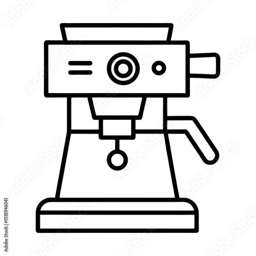 Espresso maker machine appliance outline art silhouette