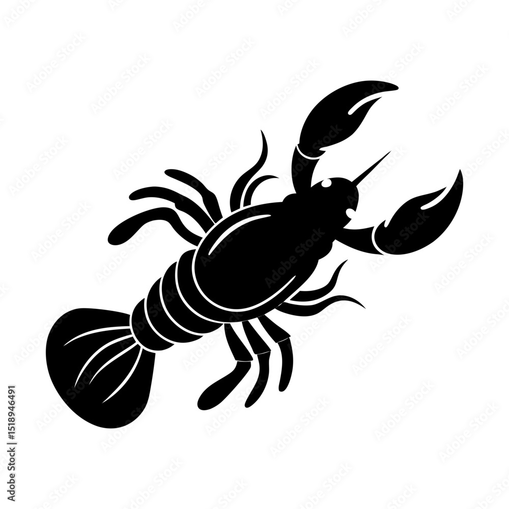 Obraz premium Seafood crustacean vector design element silhouette