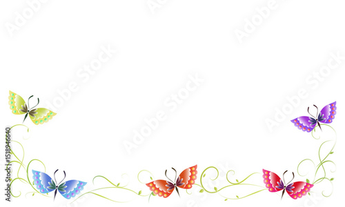 蝶々 バタフライ フレーム 背景 カラフル