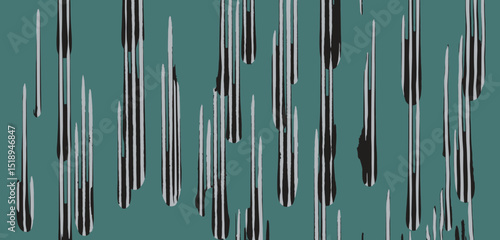 Hand drawn brush lines abstract raining irregular stripes pattern, Japanese folk, wood carving, block print texture background, simple graphic for textile, carpet, decoration