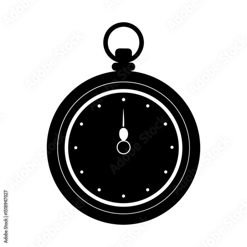 Classic pocketwatch timekeeping accessory silhouette