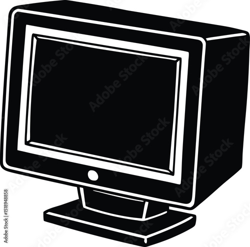 Simple Computer Screen Silhouette