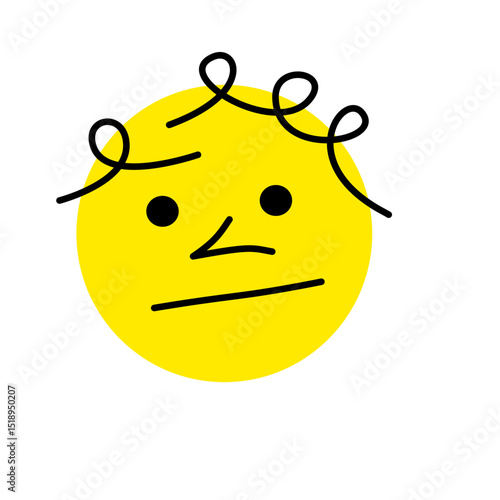 Simple Face. Happy Doodle Smile Vector, cartoon emoticon