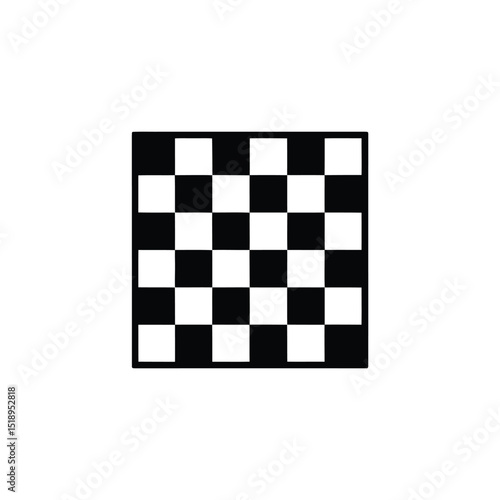 Black and White Checkerboard Pattern Chess Board Style Illustration for Design Projects