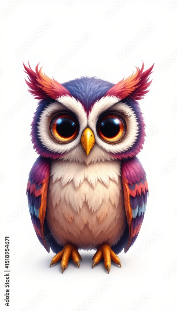 Fototapeta premium Cute Cartoon Owl Illustration