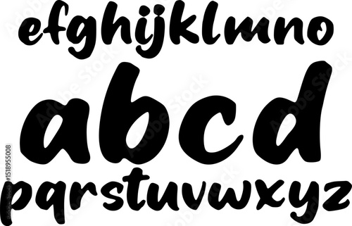 A full set of lowercase letters a to z designed with a bold and artistic brush stroke effect. Perfect for creative projects such as logos, posters, apparel design, branding, modern calligraphy, and ex