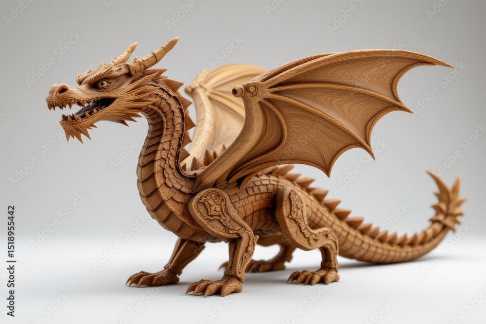 Wooden Dragon Figurine Wooden Dragon Figurine