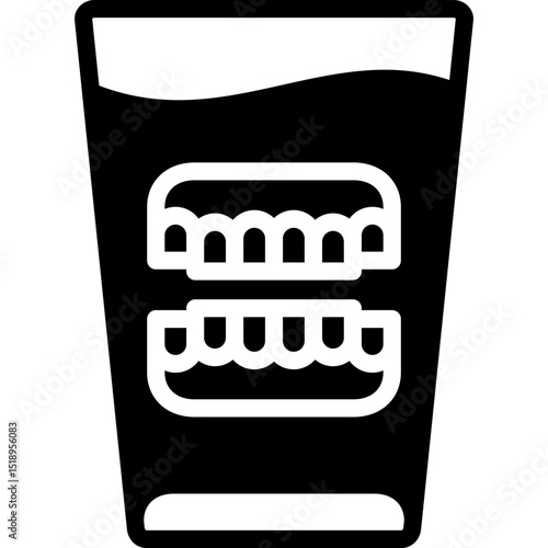 dentures icon illustration design with solid