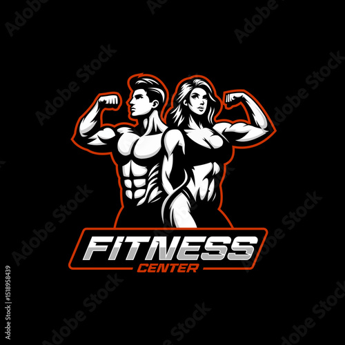 illustration logo for fitness center