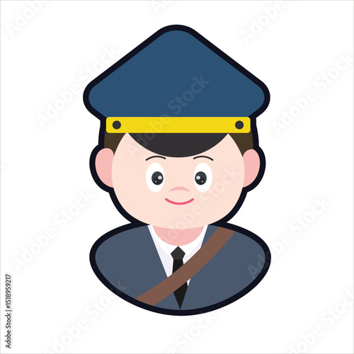 Colored Postman Cartoon Illustration