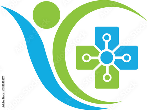 Medical health icon digital logo design Vector