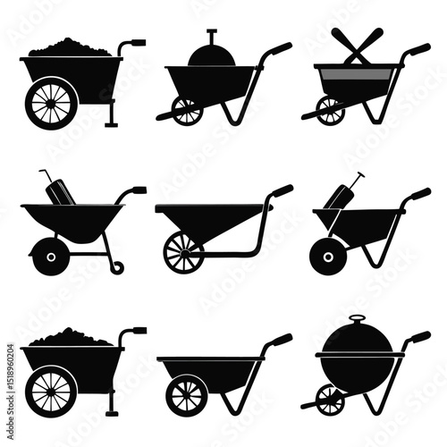 vector illustration of a wheelbarrow