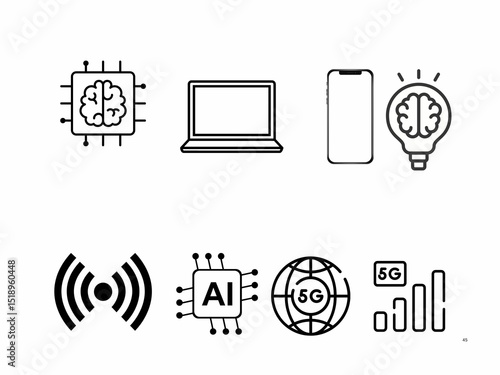 set of icons of web and communication