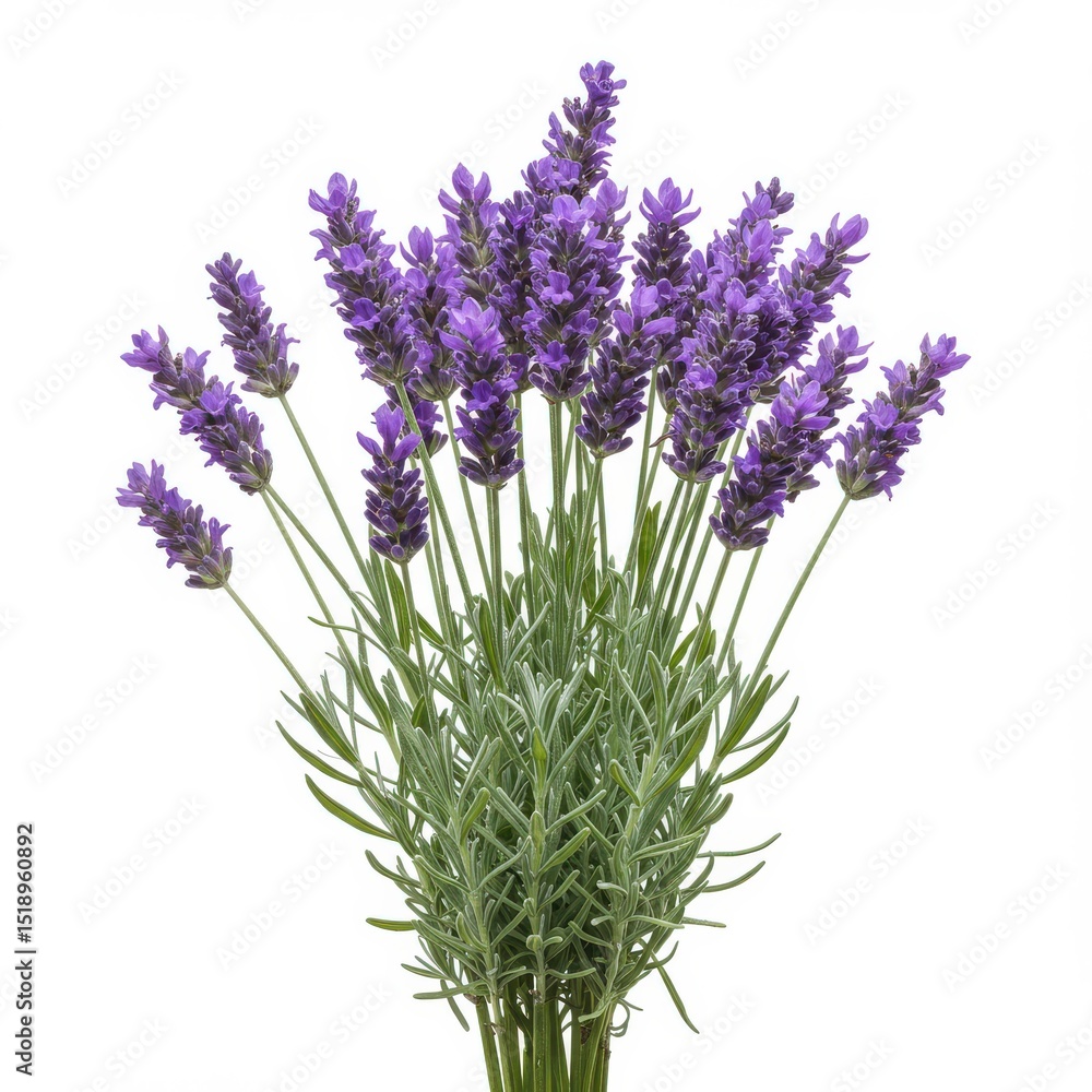 Fototapeta premium Lavender flowers isolated on white background for aromatherapy and decoration uses.