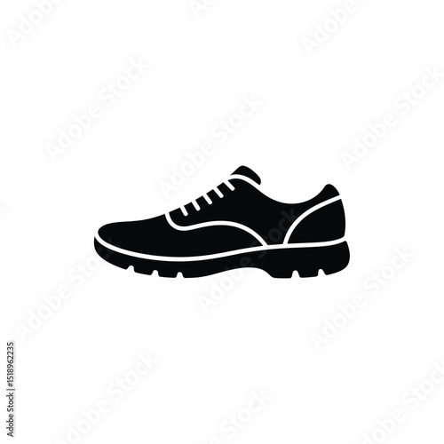 Black and White Silhouette of a Classic Leather Shoe with Laces Detail