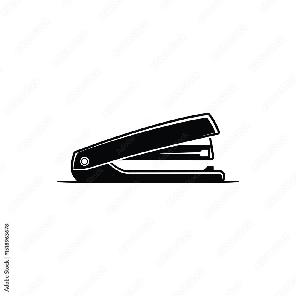 Black and White Stapler Illustration for Office Supply Design, Simple Icon Style Black and White Stapler Illustration for Office Supply Design, Simple Icon Style