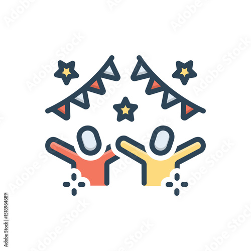 Color illustration icon for celebration