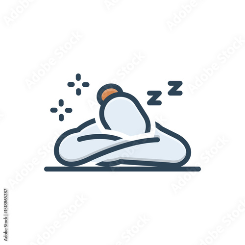 Color illustration icon for sleeping
