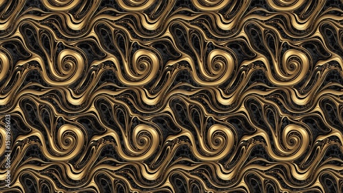 Liquid gold and black marble swirl, elegant and fluid.