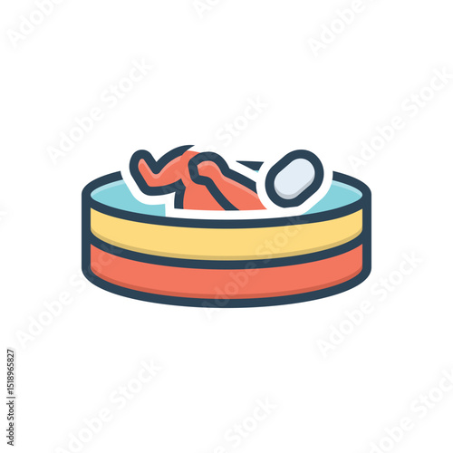 Color illustration icon for bathtub