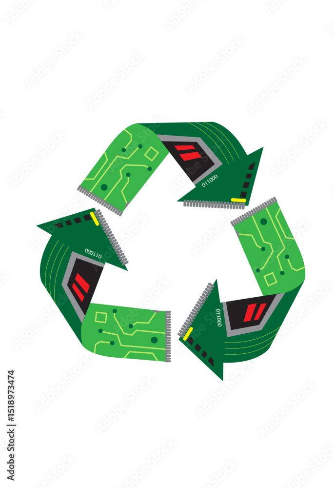 Obraz premium Recycle symbol with Technology theme