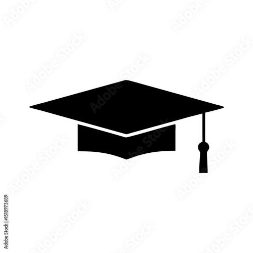 Wallpaper Mural graduation cap and diploma silhouette vector icon on white background Torontodigital.ca