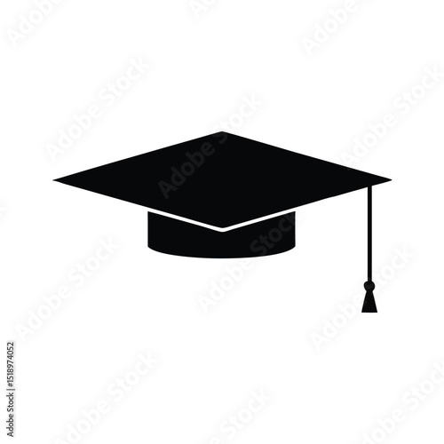 Wallpaper Mural graduation cap and diploma silhouette vector icon on white background isolated Torontodigital.ca